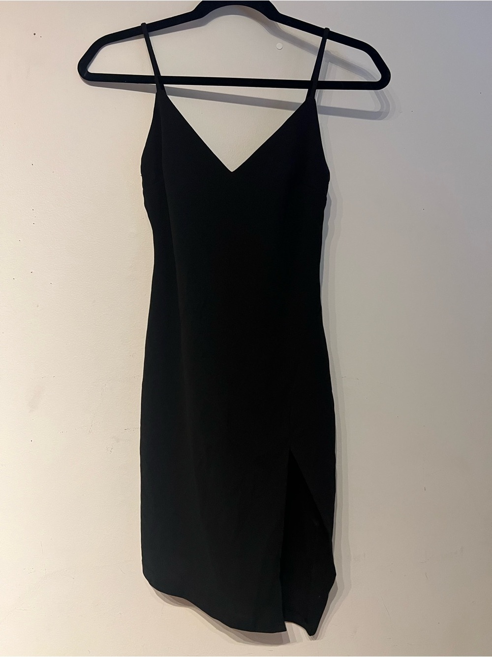 Blue Blush Black V-Neck Spaghetti Strap Mini Dress
